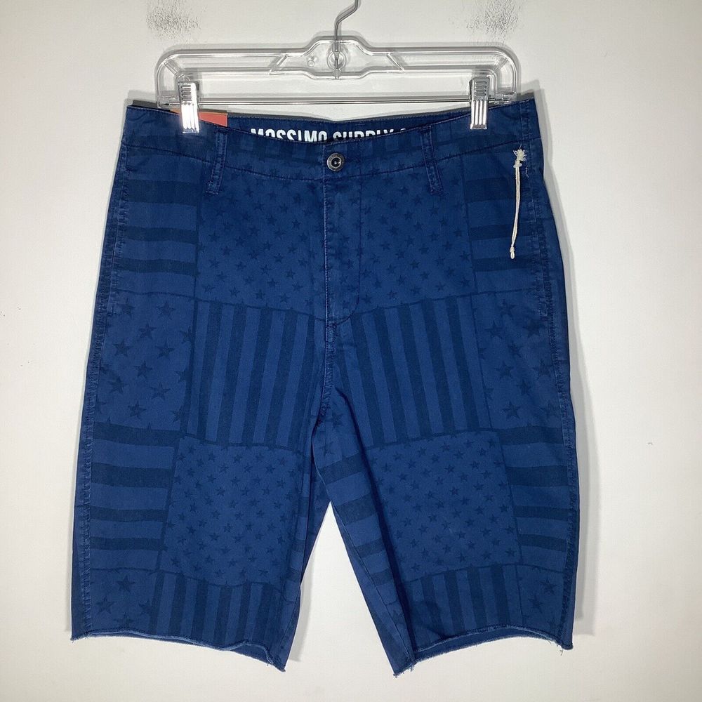 Mossimo Supply Co Mens Shorts Stars‎ & Stripes Blue Size 32 NWT